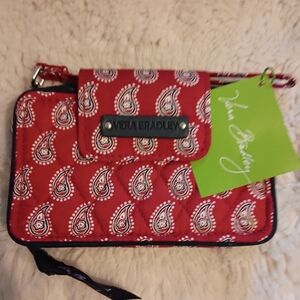 Vera Bradley Red Paisley Wristlet NWT